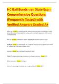 NC Bail Bondsman State Exam Comprehensive Questions &lpar;Frequently Tested&rpar; with Verified Answers Graded A&plus;