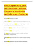MS Bail Agent study guide Comprehensive Questions &lpar;Frequently Tested&rpar; with Verified Answers Graded A&plus;