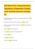 Bail exam Comprehensive Questions &lpar;Frequently Tested&rpar; with Verified Answers Graded A &period; Package  Deal