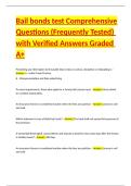 Bail bonds test Comprehensive Questions &lpar;Frequently Tested&rpar; with Verified Answers Graded A&plus;