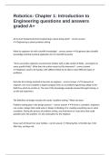 Robotics&colon; Chapter 1&colon; Introduction to Engineering questions and answers graded A&plus;