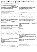 Washington Mandatory Alcohol Server Training Exam Test Questions and Answers Rated A