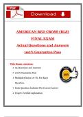 American Red Cross BLS Final Exam &ndash; 2025 &ndash; Actual Questions and Answers with 100&percnt; Pass Guarantee