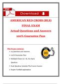 American Red Cross BLS Final Exam &ndash; 2025 &ndash; Actual Questions and Answers with 100&percnt; Pass Guarantee