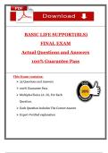 Basic Life Support &lpar;BLS&rpar; Final Exam &ndash; 2025 &ndash; Actual Questions and Answers with 100&percnt; Pass Guarantee