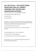 Soci 201 Dumas &ndash; Final &lpar;2025&rpar; EXAM QUESTIONS AND ALL CORRECT ANSWERS 100&percnt; SOLVED AND GUARANTEED SUCCESS&excl;&excl;