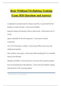 Basic Wildland Firefighting Training Exam 2026 Questions and Answers