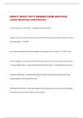 HEAVY&sol; HEAVY DUTY BRAKES EXAM 2025-2026  Latest Questions and Answers