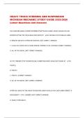 HEAVY TRUCK STEERING AND SUSPENSION  MICHIGAN MECHANIC STUDY GUIDE 2025-2026  Latest Questions and Answers 