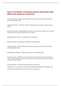 Heavy Truck Brakes and Braking Systems Study Guide 2025 2026 Latest Questions and Answers