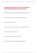 Electrical Systems Practice Test for Mechanics  2025-2026 Latest Questions and Answers 