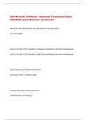 SOS Mechanic Certificate - Automatic Transmission Exam  2025-2026 Latest Questions and Answers 
