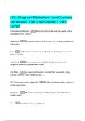 EAQ - Drugs and Medications Exam Questions and Answers &vert; 2025&sol;2026 Update &vert; 100&percnt; Correct
