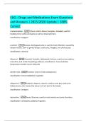 EAQ - Drugs and Medications Exam Questions and Answers &vert; 2025&sol;2026 Update &vert; 100&percnt; Correct