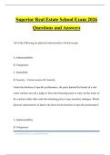 Superior real estate Bundled Tests 2026 Questions and Answers