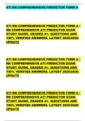 ATI RN COMPREHENSIVE PREDICTOR FORM A              ATI RN COMPREHENSIVE PREDICTOR FORM A &sol;  RN COMPREHENSIVE ATI PREDICTOR EXAM  STUDY GUIDE&period; GRADED A&plus;&period; QUESTIONS AND  100&percnt; VERIFIED ANSWERS&period; LATEST 2025&sol;2026  UPDATE        ATI RN COMPREHENSIVE PREDICTOR F