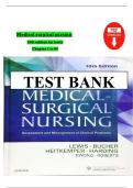 TEST BANK MEDICAL SURGICAL NURSING&semi; ASSESSMENT AND MANAGEMENT OF CLINICAL PROBLEMS 10TH EDITION BY LEWIS ALL CHAPTERS 1-68 COVERED NEWEST VERSION&period;