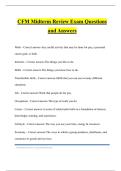CFM Midterm Review Exam Questions and Answers