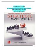 TEST BANK FOR Strategic Management&colon; Concep ISE 6th Edition by Frank T&period; Rothaermel &comma; ISBN&colon; 9781266191862 Complete Test Bank &vert;&vert; Guide A&plus;