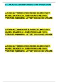 ATI RN NUTRITION PROCTORED EXAM STUDY GUIDE  ATI RN NUTRITION PROCTORED EXAM STUDY  GUIDE&period; GRADED A&plus;&period; QUESTIONS AND 100&percnt;  VERIFIED ANSWERS&period; LATEST 2025&sol;2026 UPDATE  ATI RN NUTRITION PROCTORED EXAM STUDY  GUIDE&period; GRADED A&plus;&period; QUESTIONS AND 100&percnt;  VERIFIED ANSW