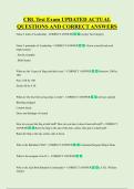 CRL Test Exam UPDATED ACTUAL  QUESTIONS AND CORRECT ANSWERS