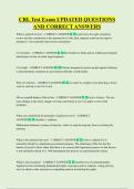 CRL Test Exam UPDATED QUESTIONS  AND CORRECT ANSWERS