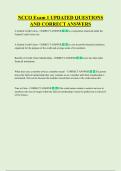 NCCO Exam 1 UPDATED QUESTIONS  AND CORRECT ANSWERS