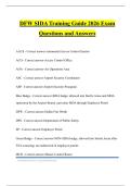 DFW SIDA Training Guide 2026 Exam Questions and Answers