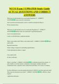 NCCO Exam 3 UPDATED Study Guide  ACTUAL QUESTIONS AND CORRECT  ANSWERS