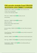 FMS corrective strategies Exam UPDATED  QUESTIONS AND CORRECT ANSWERS