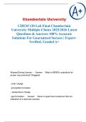 CHEM 120 Lab Final Chamberlain University Multiple Choice 2025&sol;2026 Latest Questions & Answers 100&percnt; Accurate Solutions For Guaranteed Success &vert; Expert-Verified&comma; Graded A&plus;