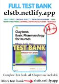 Clayton&rsquo;s Basic Pharmacology for Nurses&comma; 18th Edition &ndash; Complete Test Bank with Answers for All Chapters