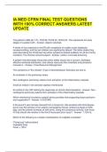IA MED CFRN FINAL TEST QUESTIONS WITH 100&percnt; CORRECT ANSWERS LATEST UPDATE 