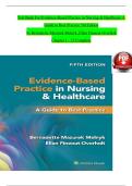 Test Bank for Evidence-Based Practice in Nursing & Healthcare 5th Edition by Bernadette Mazurek Melnyk&comma; Ellen Fineout-Overholt Chapter 1 - 23 Complete