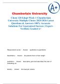 Chem 120 Edapt Week 1 Chamberlain University Multiple Choice 2025&sol;2026 Latest Questions & Answers 100&percnt; Accurate Solutions For Guaranteed Success &vert; Expert-Verified&comma; Graded A&plus;