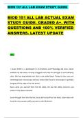 BIOD 151 ALL LAB EXAM STUDY GUIDE   BIOD 151 ALL LAB ACTUAL EXAM  STUDY GUIDE&period; GRADED A&plus;&period; WITH  QUESTIONS AND 100&percnt; VERIFIED  ANSWERS&period; LATEST UPDATE 