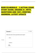 BIOD 152-MODULE 3 ACTUAL EXAM  STUDY GUIDE&period; GRADED A&plus;&period; WITH  QUESTIONS AND 100&percnt; VERIFIED  ANSWERS&period; LATEST UPDATE 