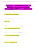 HESI Major Depressive Disorder CS Questions and Answers &vert; Latest Version &vert; 2025&sol;2026 &vert; Correct & Verified