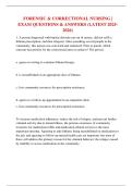 FORENSIC & CORRECTIONAL NURSING &vert; EXAM QUESTIONS & ANSWERS &lpar;LATEST 2025-2026&rpar;
