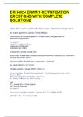 BCH4024 EXAM 1 CERTIFICATION QUESTIONS WITH COMPLETE SOLUTIONS 