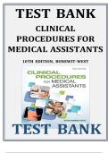 Test Bank For Clinical Procedures for Medical Assistants &comma; 10th Edition&comma; Kathy Bonewit-West&lpar; All Chapters Covered&rpar; Latest 2026