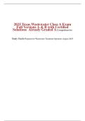 2025 Texas Wastewater Class A Exam  Full Versions A & B with Certified  Solutions Already Graded