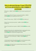 Intro to physical therapy Exam UPDATED  ACTUAL QUESTIONS AND CORRECT  ANSWERS