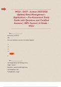 WGU - D427 - &lpar;Latest 2025&sol;2026 Update&rpar; Data Management - Applications &ndash; Pre-Assessment Study Guide with Questions and Certified Answers &vert; 100&percnt; Correct &vert; A Grade - WGU      