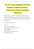 ACCT 211 CONNECT HOMEWORK CHAPTER 1 EXERCISES &ndash; LIBERTY UNIVERSITY &ndash; COMPLETE SOLUTIONS WITH VERIFIED ANSWERS 2025
