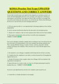 KOSSA Practice Test Exam UPDATED  QUESTIONS AND CORRECT ANSWERS