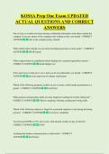 KOSSA Prep One Exam UPDATED  ACTUAL QUESTIONS AND CORRECT  ANSWERS