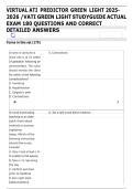VIRTUAL ATI PREDICTOR GREEN LIGHT 2024- 2025 &sol;VATI GREEN LIGHT STUDYGUIDE ACTUAL EXAM 180 QUESTIONS AND CORRECT DETAILED ANSWERS