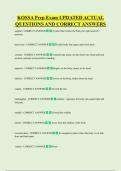 KOSSA Prep Exam UPDATED ACTUAL  QUESTIONS AND CORRECT ANSWERS