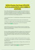 KOSSA Practice Test Exam UPDATED  ACTUAL QUESTIONS AND CORRECT  ANSWERS